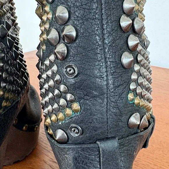 Sam Edelman Wickley Studded Foldover Boots Clogs size 6.5 Leather - Picture 5 of 7